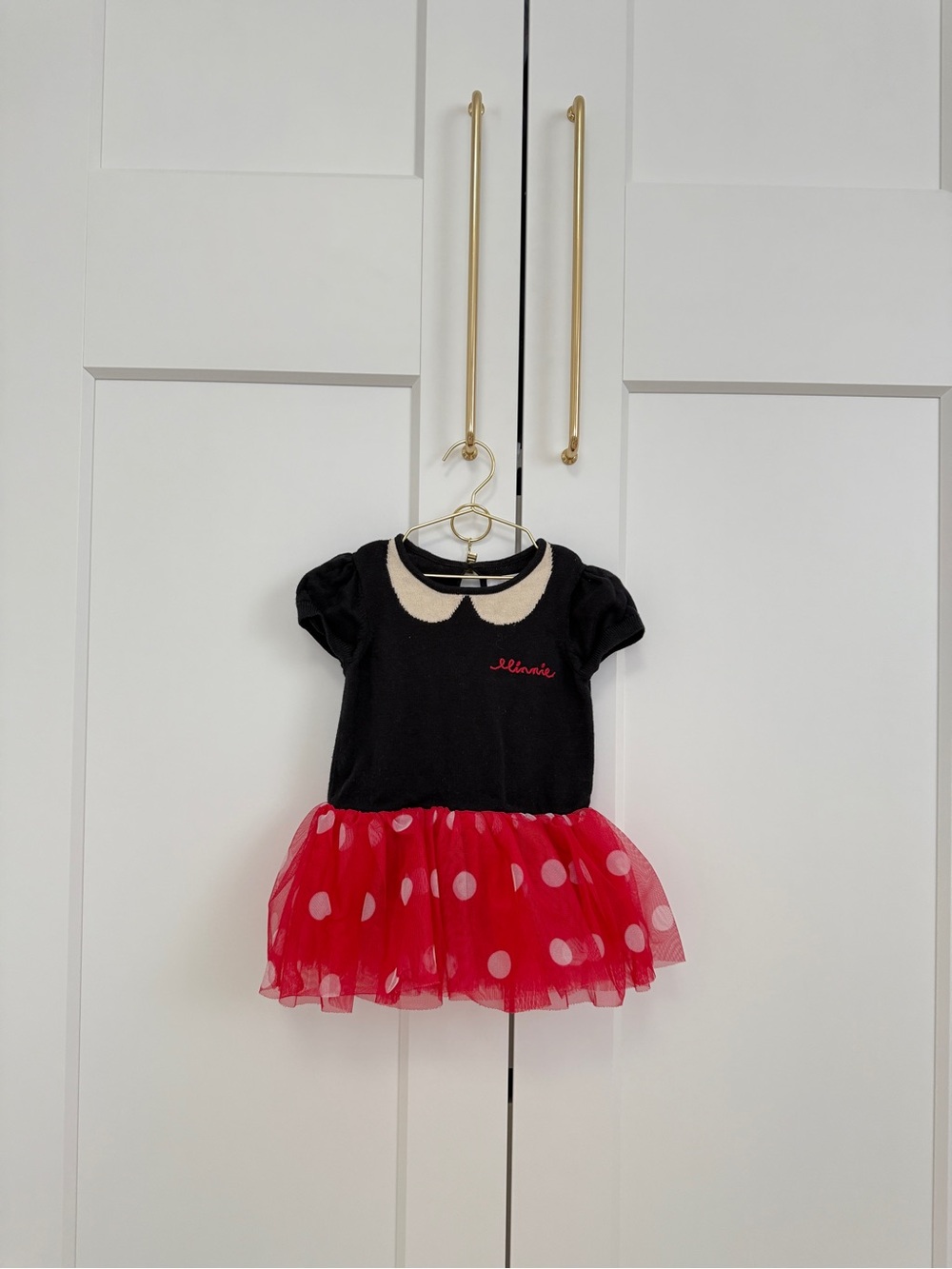 GAP 6-12m Black Top with Red Polka Dot Tulle Skirt Kids Costume
